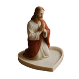 Maxbell Rosary Holder Resin Praying Statue Jewelry Tray for Necklaces Bangle Trinket Jesus