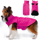 Maxbell Maxbell Waterproof Pet Dog Coat Jacket Fleece Lined Raincoat Clothes XL Rose Red