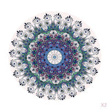 Maxbell Set of 2 Table Cover Outdoor Elastic Edged Tablecloth 47" Round Peacock Tail