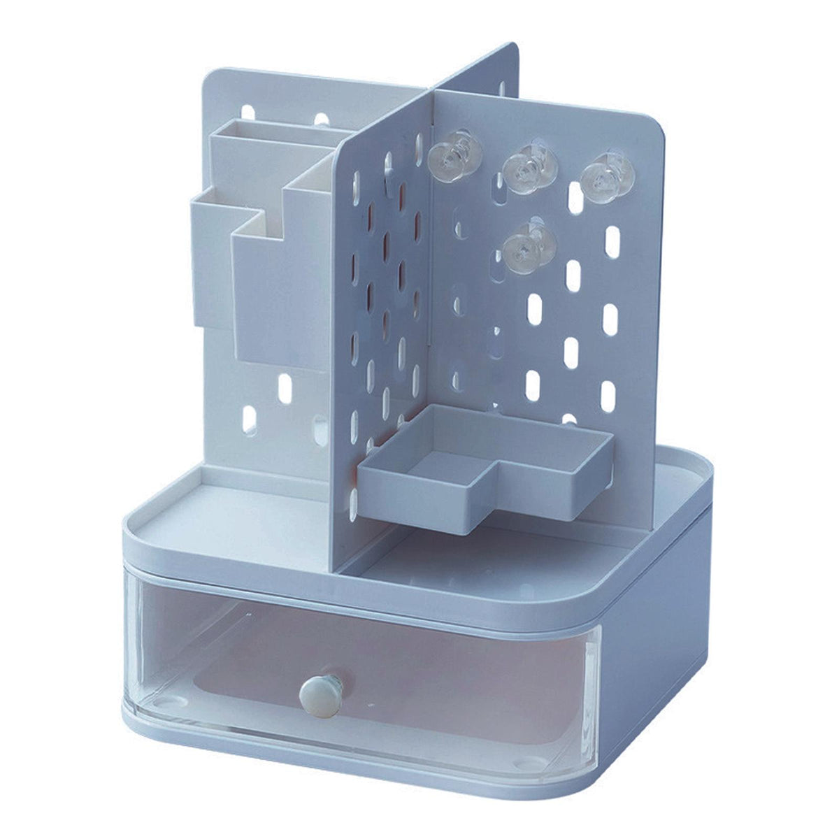 Maxbell Desk Organizer with Drawer Stationery Storage Box for Countertop Home Office Blue