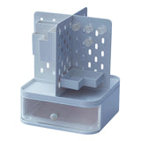 Maxbell Desk Organizer with Drawer Stationery Storage Box for Countertop Home Office Blue