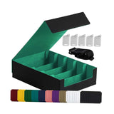 Maxbell Card Box Dustproof Collectibles with 24 Dividers and 5 Stands Container Green