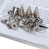 Maxbell 2x 10 Sets Nickel Plated Cone Screwback Spikes Studs Punk Rock Spike 25mm 19mm