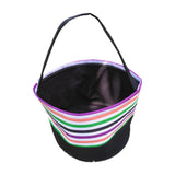 Maxbell Halloween Candy Basket Empty Halloween Decoration Lightweight Storage Basket Colorful stripes