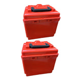 2x Electric Bike Battery Box Portable Battery Container for Electric Bicycle red