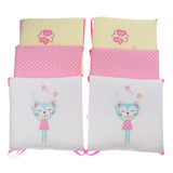 Maxbell 6PCs Baby Crib Bumper Cotton Infant Bed Cot Protector Cat