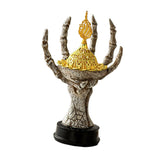 Maxbell Incense Burner Spooky Desktop Tabletop Decoration for Farmhouse Office Party Gray White