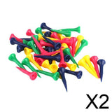 Maxbell 2x 50pcs Mixed Colors Plastic Graduated Golf Tees 40mm Golfer Accessories