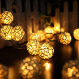 Maxbell LED Rattan Ball String Fairy Light for Christmas Decor 1.2m-10 Led Warm White - Aladdin Shoppers