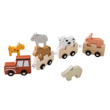 Maxbell Wooden Animal Train Set Educational Toy Animal Farm Train for Kids Girl Toys