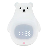 Maxbell Maxbell Rechargeable Kids Alarm Clock Silicone Bear Night Light Cool White Light