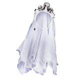 Maxbell Halloween Skull Veil Headband Costume Cosplay Party Fancy Dress Black Skull