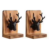 Maxbell 2x Decorative Bookends Shelves Magazines Cookbooks Recipe Books Elk Bookends