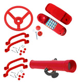 Maxbell Outdoor Steering Wheel Pretend Play for Girls Boys Educational Gift Children red