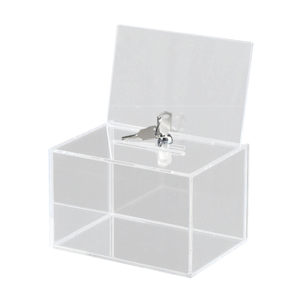 Maxbell Acrylic Donation Box with Lock Suggestion Case for Tabletop Voting Reception Clear