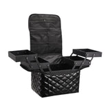 Maxbell Travel Makeup Bag Tote Cosmetic Organizer Case for Travel Outdoor Activities Glossy Black