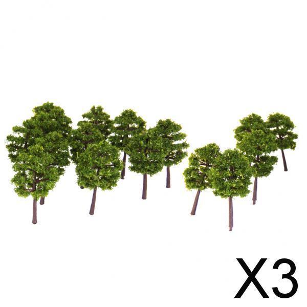 Maxbell 3xPlastic Model Trees Train Railroad Scenery 1:250 40pcs Deep Green