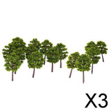 Maxbell 3xPlastic Model Trees Train Railroad Scenery 1:250 40pcs Deep Green