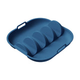 Maxbell Taco Holder Plate Reusable Holds up to 4 Tacos Non Slip with Handles Platter Blue