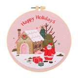 Maxbell Christmas Embroidery Starter Kit with Embroidery Hoop Beginners Cross Stitch Santa Claus