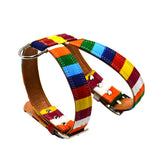 Maxbell Maxbell Pets Dog Bling Rainbow PU leather Chest Strap Harness Adjustable Collar  XL