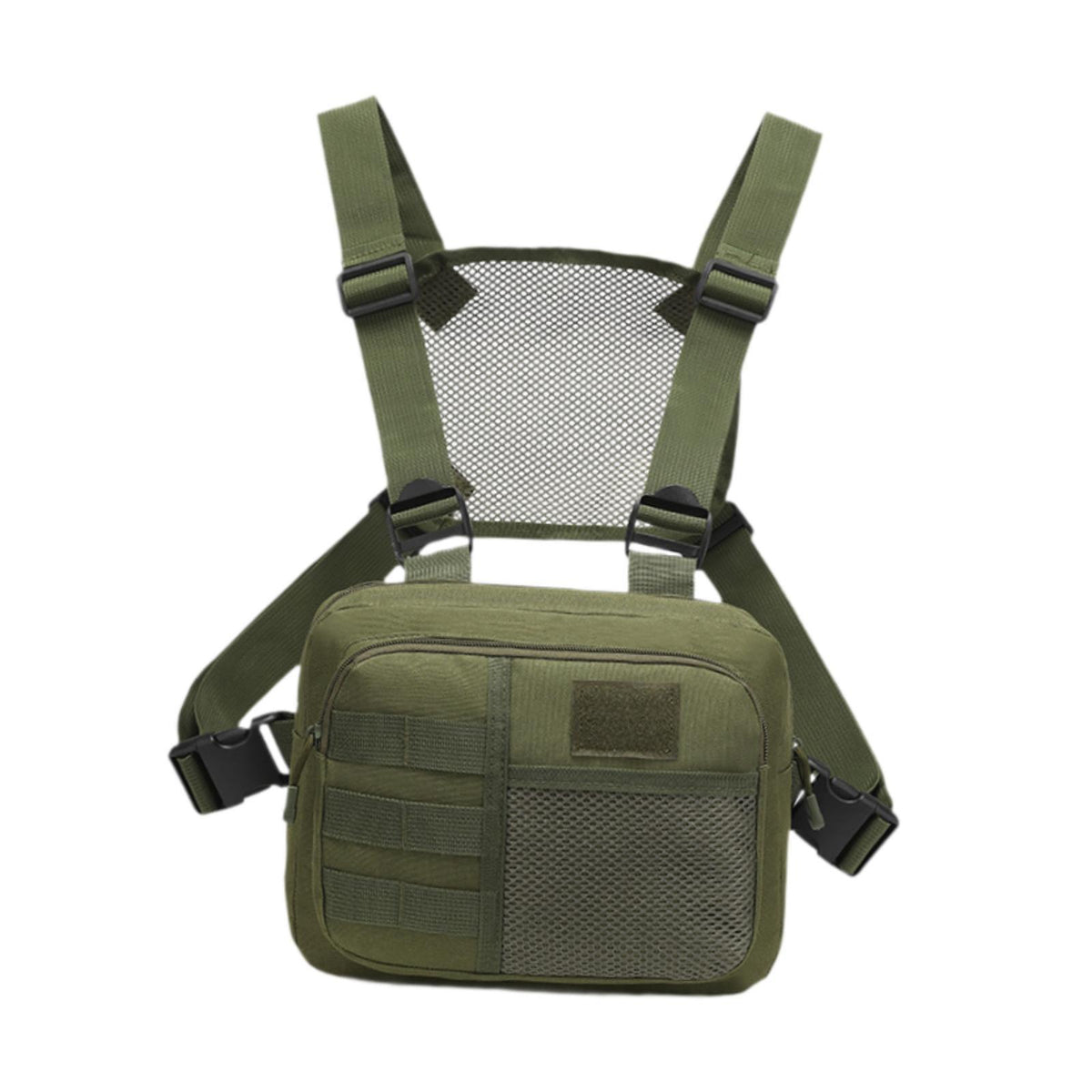 Maxbell Carry Pouch Wear Resistant with Adjustable Straps Fashion Practical Vest Bag Green