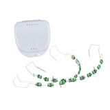 Maxbell Temporary Tooth Decorations with Hook with Box Metal Bracket Gift for Family green