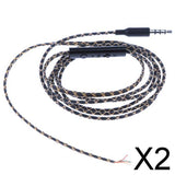 Maxbell 2x3.5mm DIY Earphone Audio Cable with Mic Repair Replacement Headset Wire