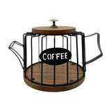 Maxbell Coffee Pod Holder Modern Sturdy Iron Storage Basket for Desktop Cafe Kitchen black