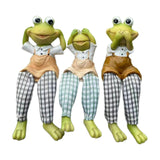 Maxbell 3x Animal Sculptures Desk Housewarming Outdoor Frog Garden Statues Figurines
