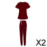 Maxbell 2xNursing Scrubs Uniform Elastic Work Clothing for SPA Pet Groomer Cosmetology