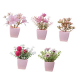 Maxbell 5x Artificial Potted Flowers Faux Flower in Pot for Office Living Room Shelf Style B