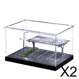 2pcs 1/64 Scale Parking Lot Decoration Clear Acrylic Collection Box