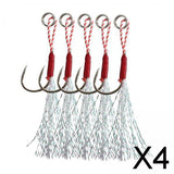 Maxbell 4x5Pcs Fishing Assist Hooks Replacement Jig Fishing Hooks Fishing Teaser Hooks
