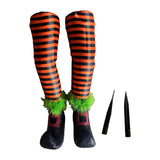 Maxbell 2Pcs Halloween Witch Legs with Stakes Garden Patio Outdoor Wicked Witch Legs Orange