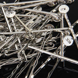 Maxbell 14x50pcs DIY Pins Hair Clips w/ 8mm Pad Silver Tone