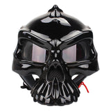 Maxbell Skull Motorcycle Helmet Impact Protection Half Helmet Breathable Bike Helmet XL Glossy black
