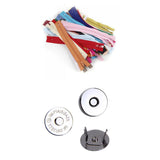 Maxbell 50 Colorful 7" Zipper Zip Tailor Dress Sewing craft +10 Magnetic Bag Clasps 18mm