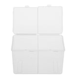 Maxbell Maxbell 2 Compartments Cosmetic Nail Towel Box Storage Box Swabs Container Clear