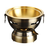 Maxbell Small Hot Pot Traditional Chinese Hot Pot for Home Kitchen Countertop Hiking bronze gold