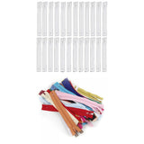 Maxbell 24p White + 50 Mixed Color 7" Nylon Zipper Zips Closed End for DIY Sewing Craft
