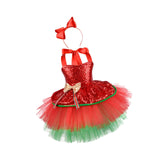 Maxbell Tutu Dress for Girls Lovely Dressing up Kids Cosplay Props Gift Sequin Tulle 90cm Red