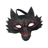 Maxbell Animal Mask Props Accessories Face Mask for Party Carnival Stage Performance Black Red