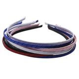 10Pcs Alice Band Headband Satin Wrapped Hair Hoop Thin Hair Band Mixed