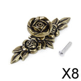 Maxbell 8xEurope Antique Pulls Handle Rose Furniture Hardware for Cabinet Door Bronze