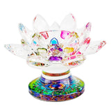 Maxbell Maxbell Crystal Glass Lotus Flower Tea Light Candle Holder Gift multi-colored