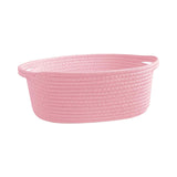Maxbell Maxbell Cotton Rope Basket Shelf Basket for Remotes Key Makeup Holder Container Desk Pink