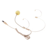 Maxbell 2xDouble Ear Hook Wired Headset Headworn Microphone Beige XLR 4Pin