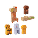 Maxbell Animal Stacking Building Blocks Cute Wooden Animals Stacking Blocks for Kids