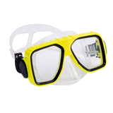 Maxbell Anti Fog Wide View Professional Diving Mask for Diving Swimming Water Sports yellow
